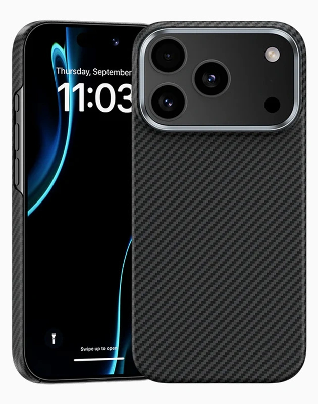 Benks iPhone 17 Pro Armor Air Kevlar dėklas, juoda, 7 nuotrauka